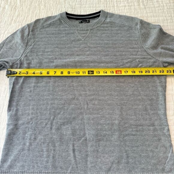 Smartwool Sweater Men's Size Large Gray Crewneck Striped Merino Wool Blend - Picture 7 of 9